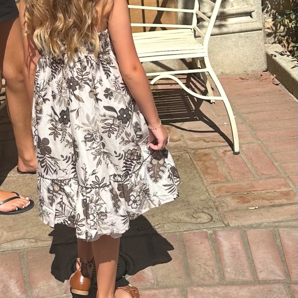 Tan & Brown Floral Dress with Bow Straps - Picture 4 of 4